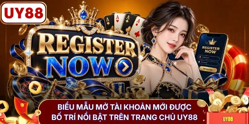 Đăng ký UY88 2 Biểu mẫu mở tài khoản mới được bố trí nổi bật trên trang chủ UY88